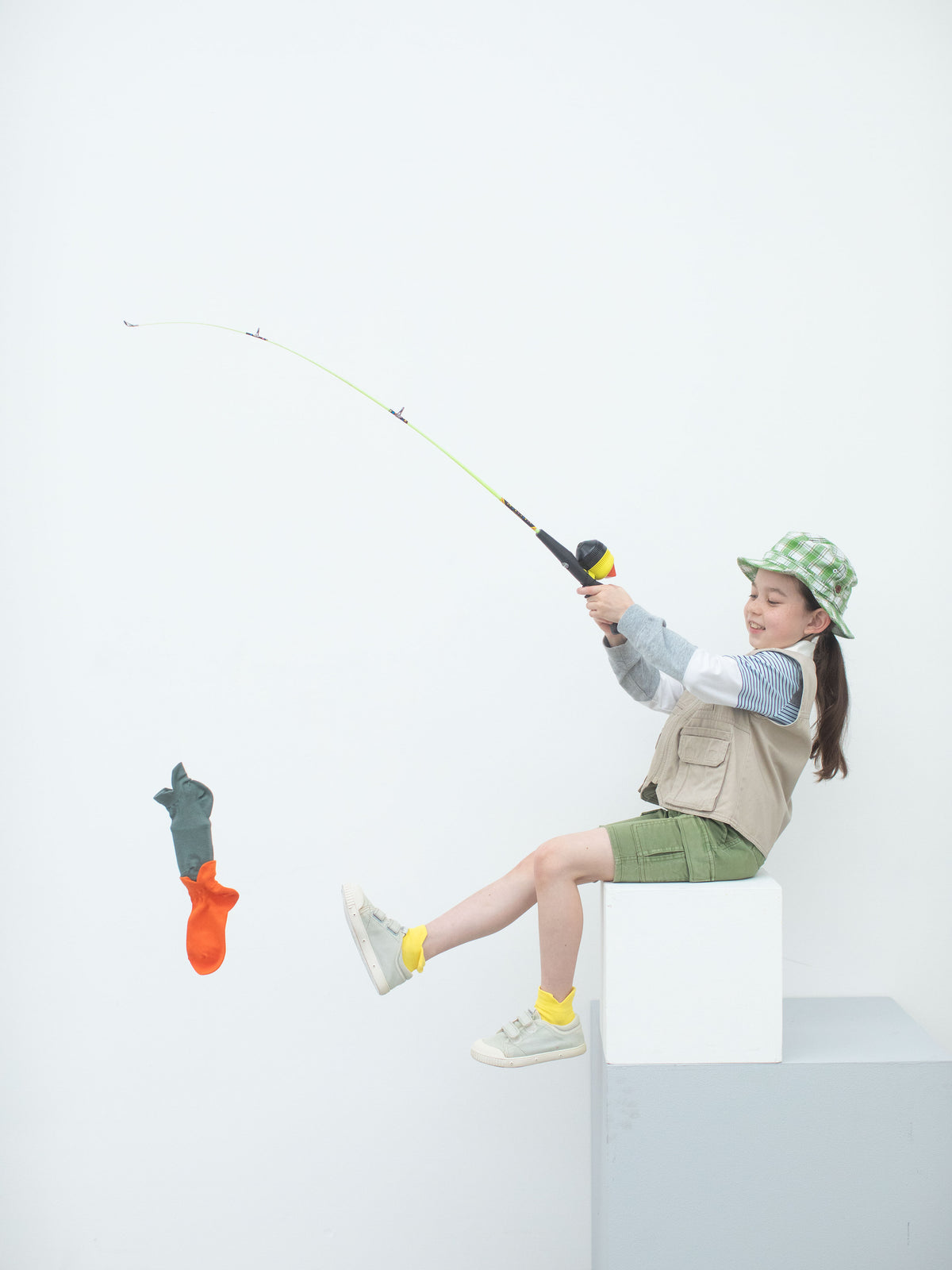 キッズ 綿ダブルガードスニーカー丈ソックス / 19-21cm - イエロー