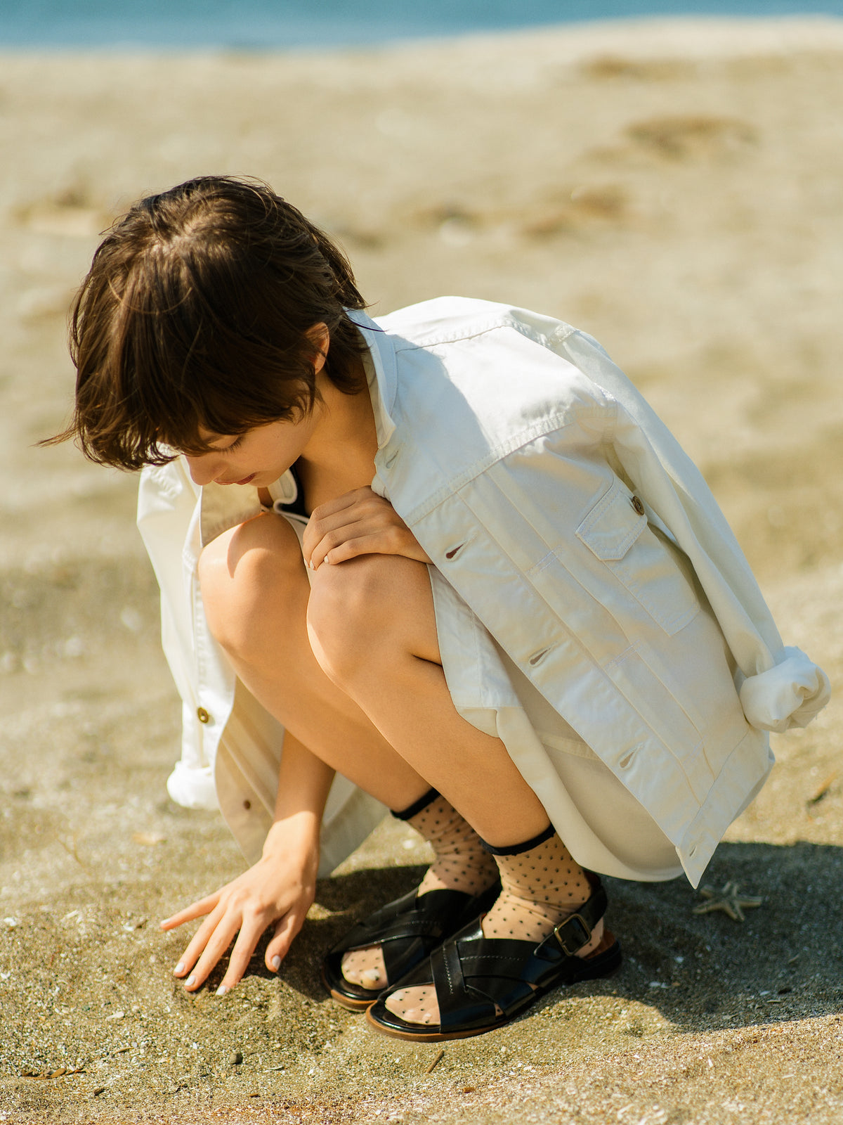 【大人も履ける】甘すぎないチュールピンドットソックス
