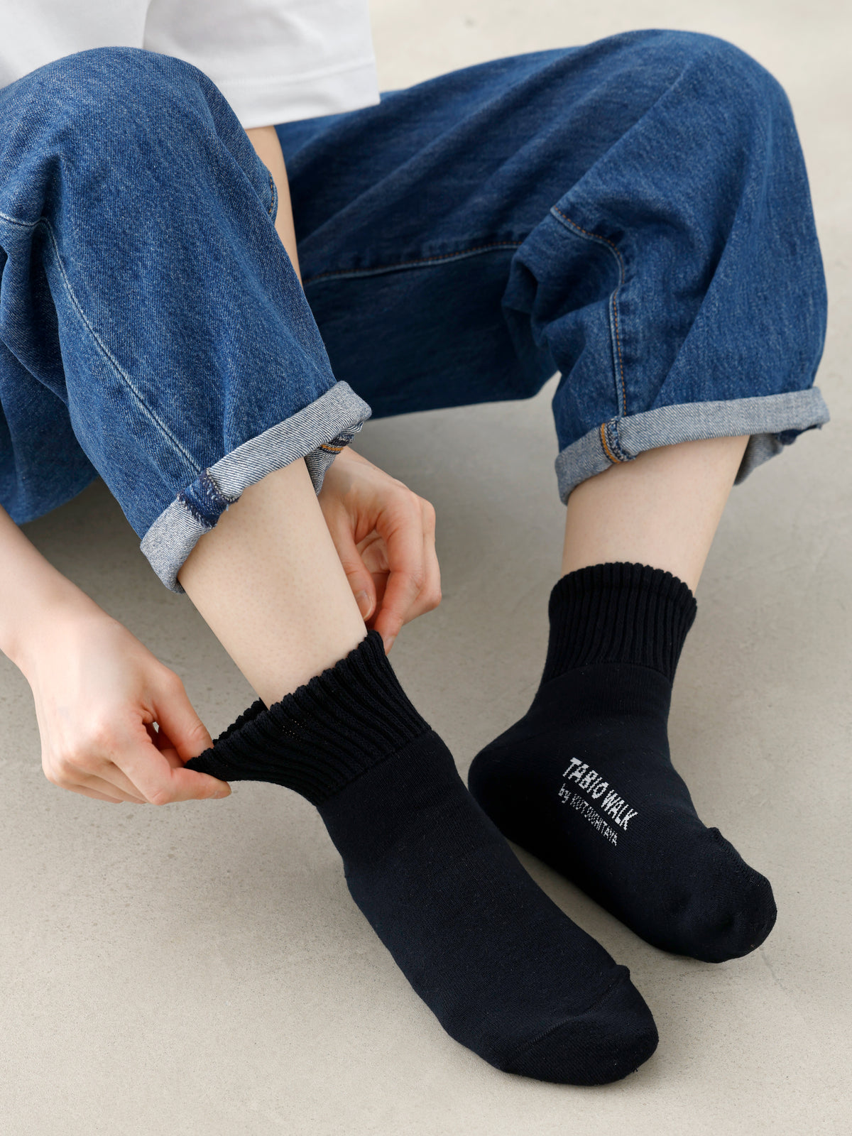 TABIOWALK アメリブゴムゆるパイルショート / サイズ：ユニセックス - クロ