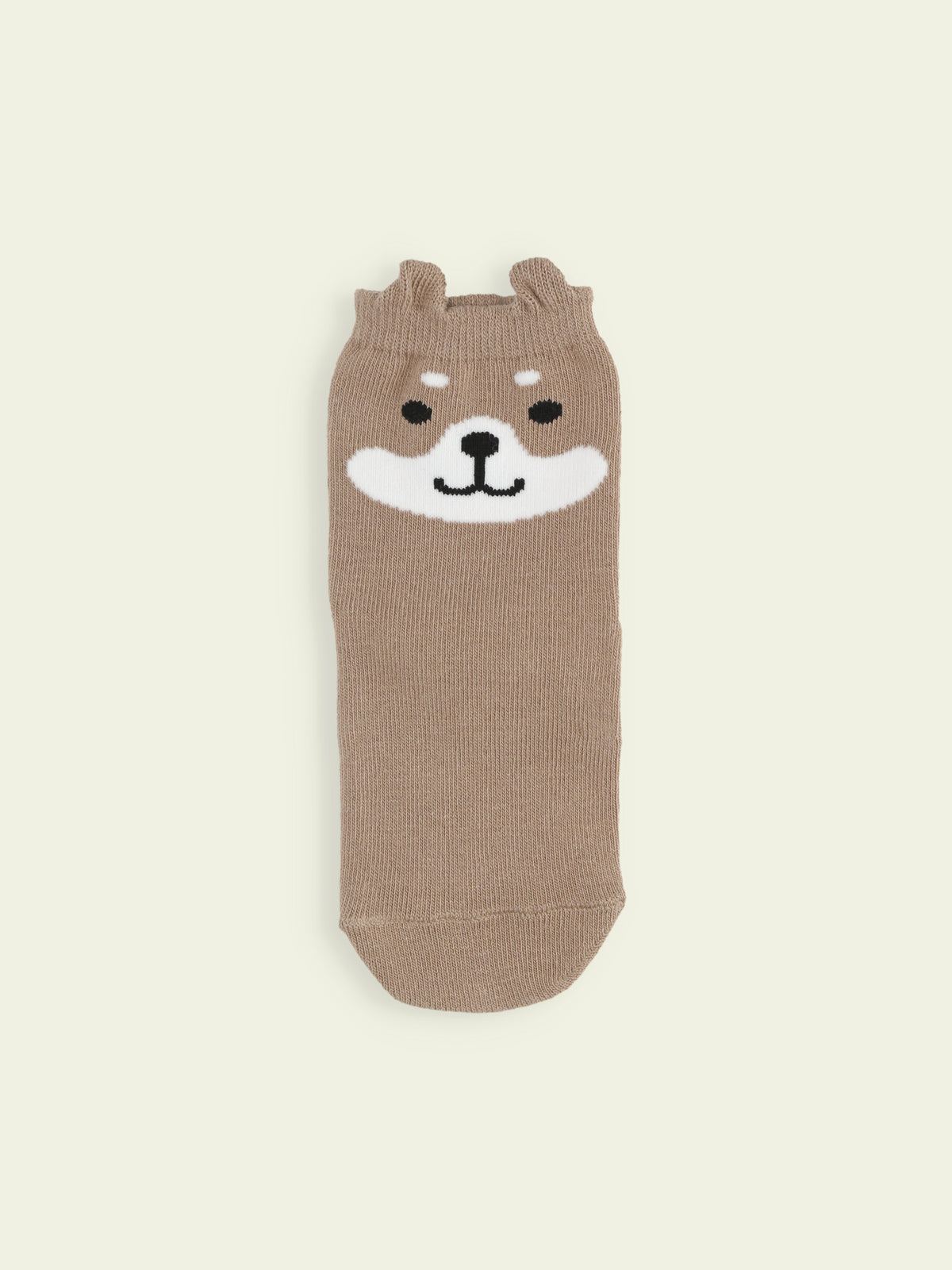 【3足1,485円】キッズ 耳付わんこショートソックス / 13-15cm - ベージュ