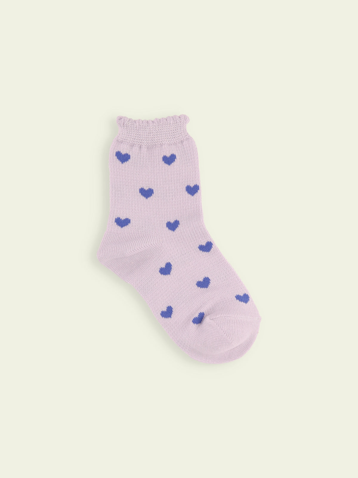 【3足1,485円】キッズ ピコワッフルハートショートソックス / 13-15cm - ラベンダー
