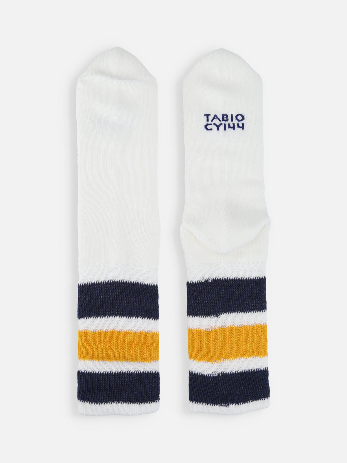 【Tabio MEN】COMFYパイルFATラインソックス - オフ+グリーン