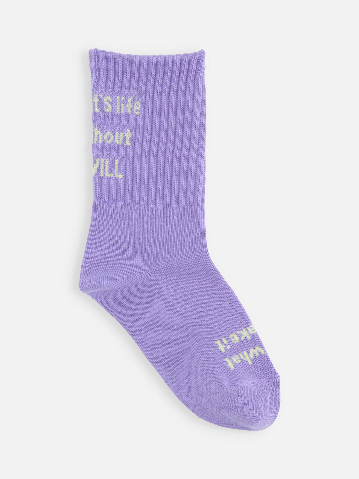 【キッズ】メッセージロゴソックス / 19-21cm - ライラック+クリーム
