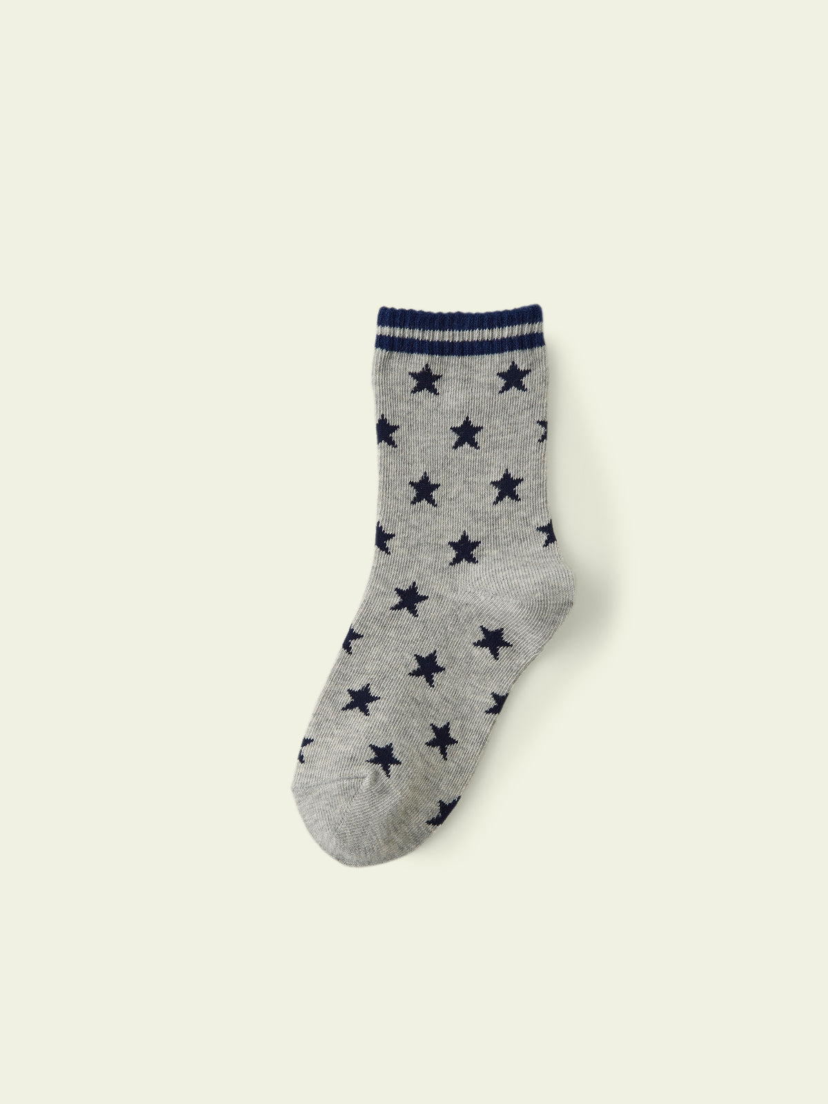 【3足1,485円】キッズ ライン星柄ソックス / 16-18cm - グレーモク