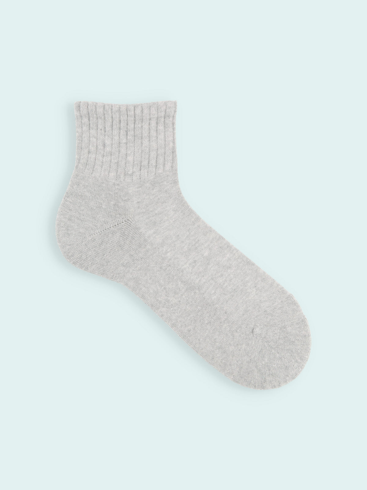 【3足1,485円】メンズ パイル無地ショートソックス - グレーモク