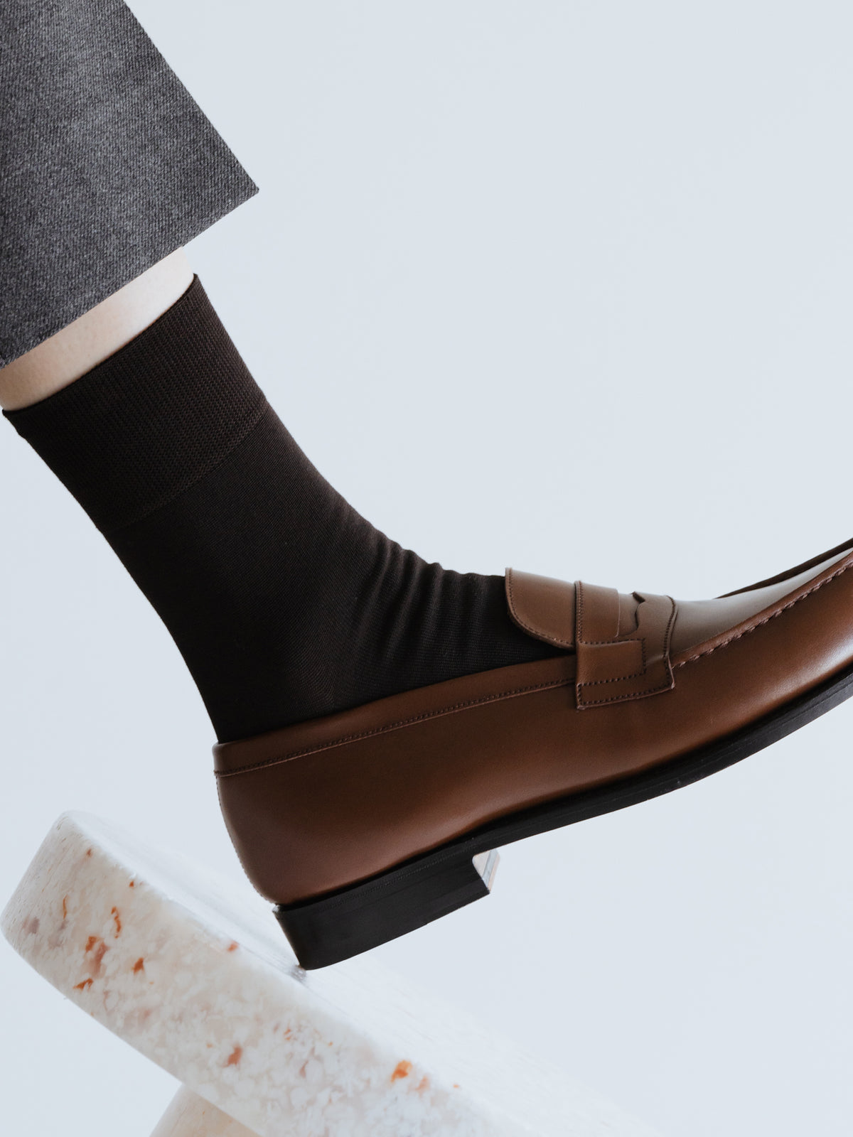 【Tabio MEN】ピマコットンブレンド無地ドレスショートソックス