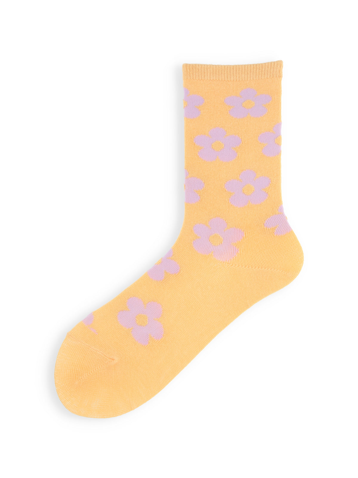 【ジュニアサイズ】フラワーソックス / 22-24cm - ペールオレンジ