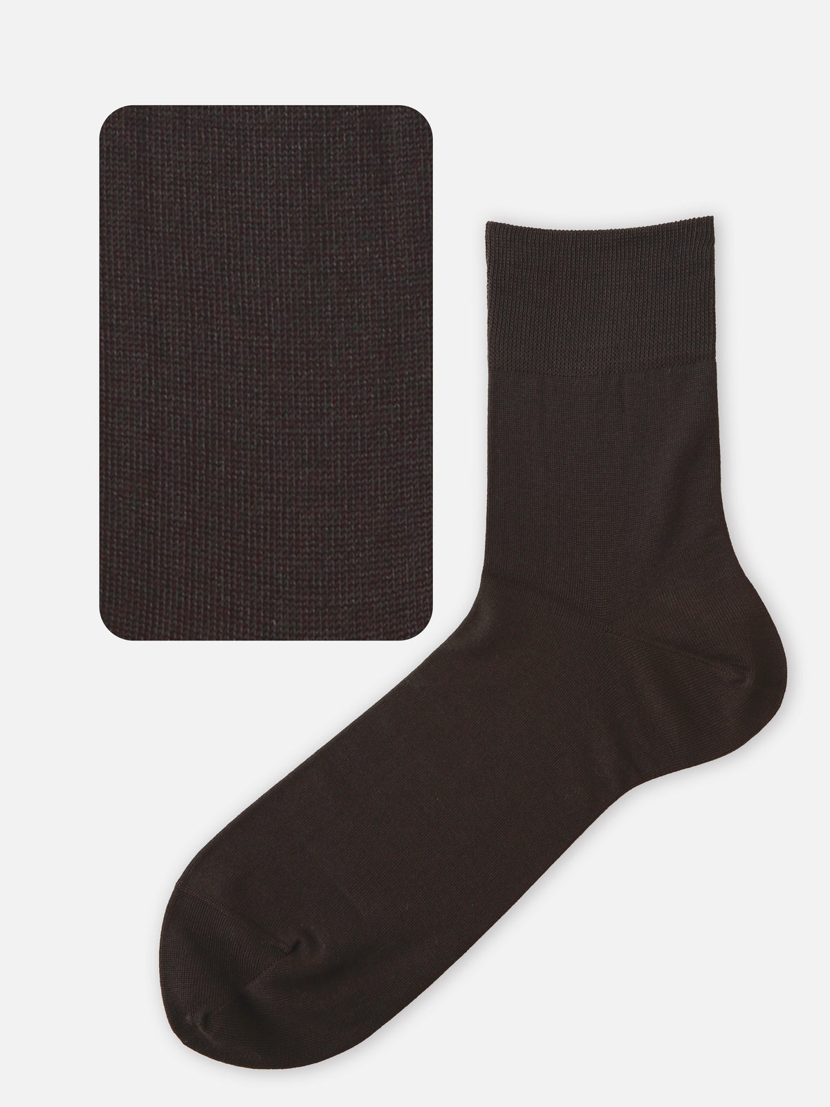【Tabio MEN】ピマコットンブレンド無地ドレスショートソックス - コクタン