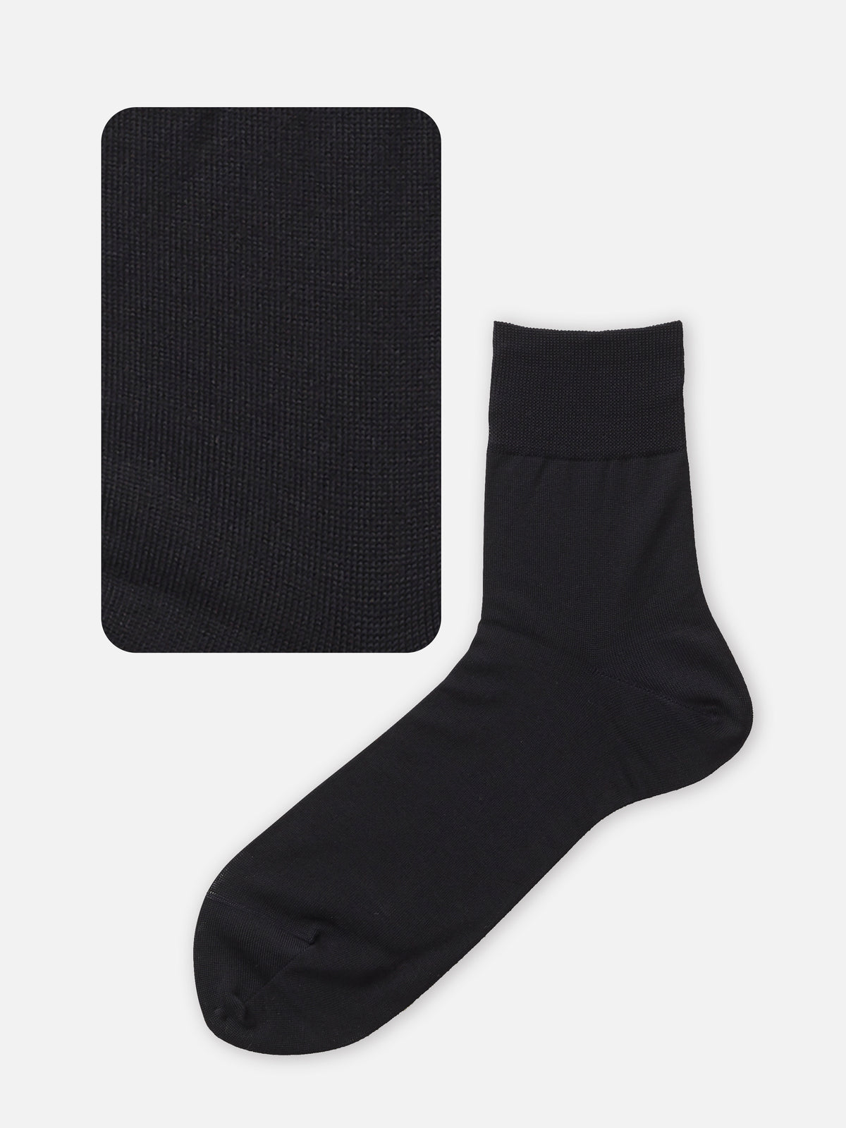【Tabio MEN】ピマコットンブレンド無地ドレスショートソックス - ブラックネイビー