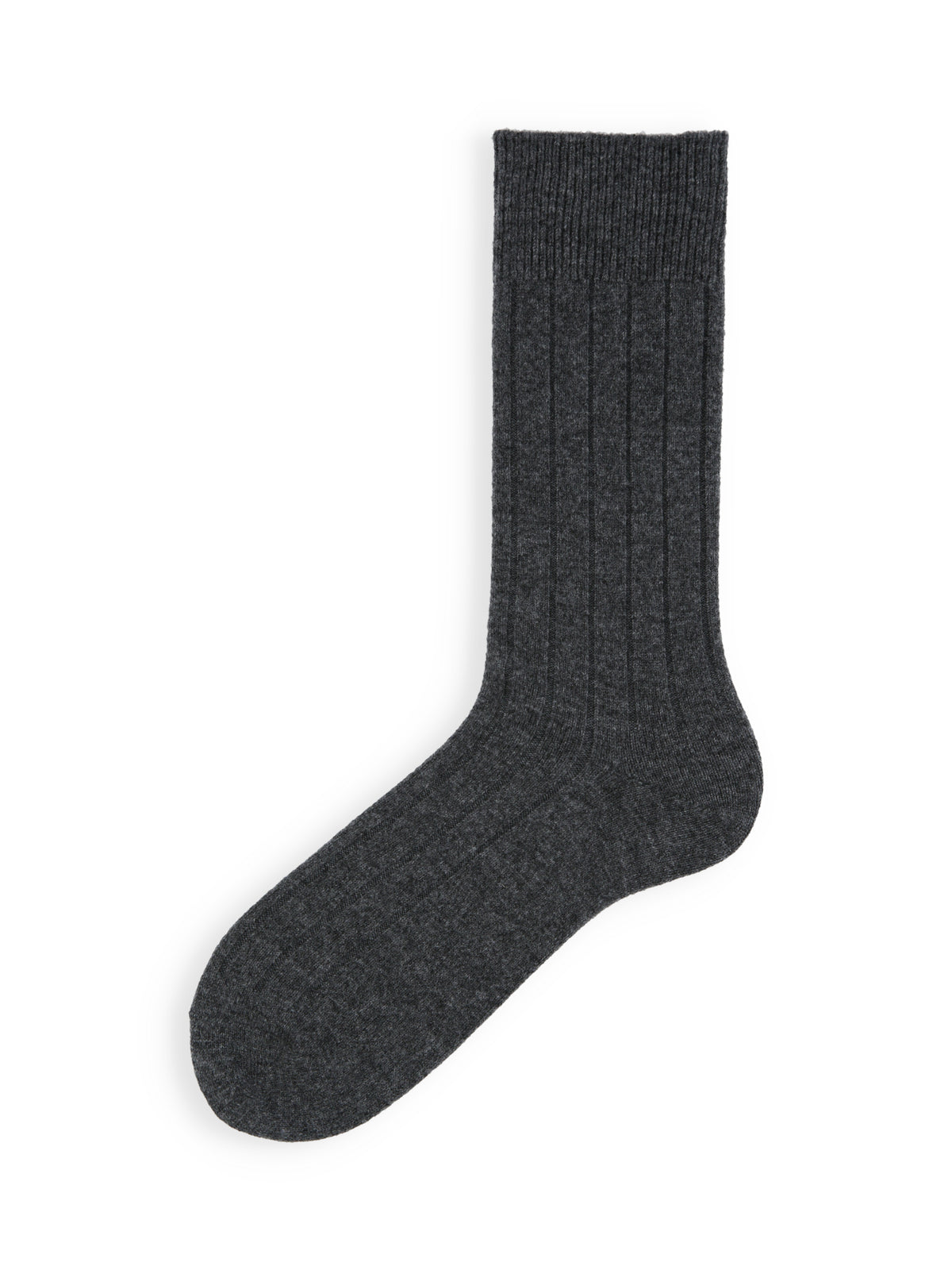 【Tabio MEN】PURE WOOLワイドリブソックス(25.0〜27.0cm) - チャコールモク