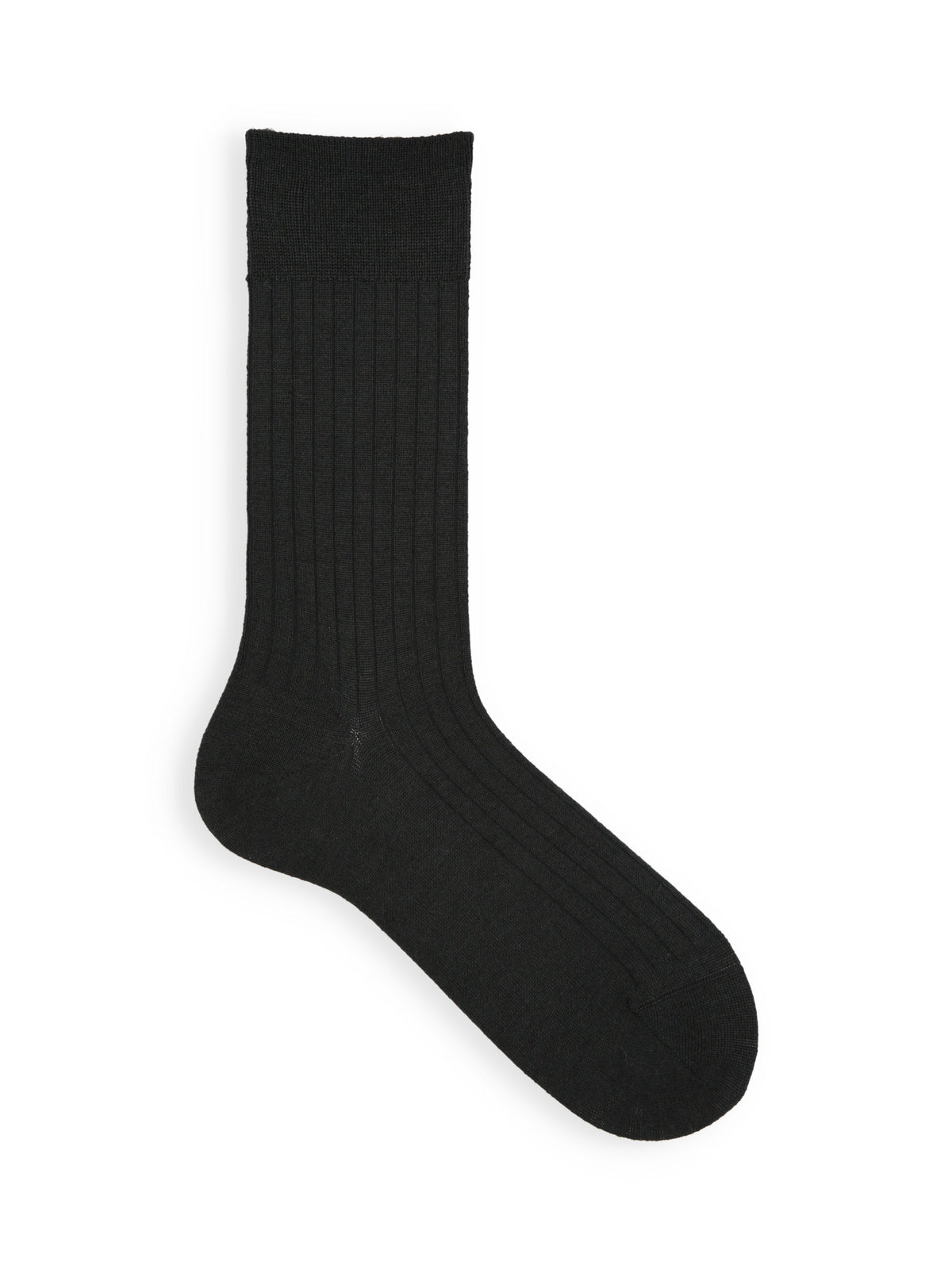 【Tabio MEN】ウール6×2リブソックス(27.0～29.0cm) - ダークチャコール