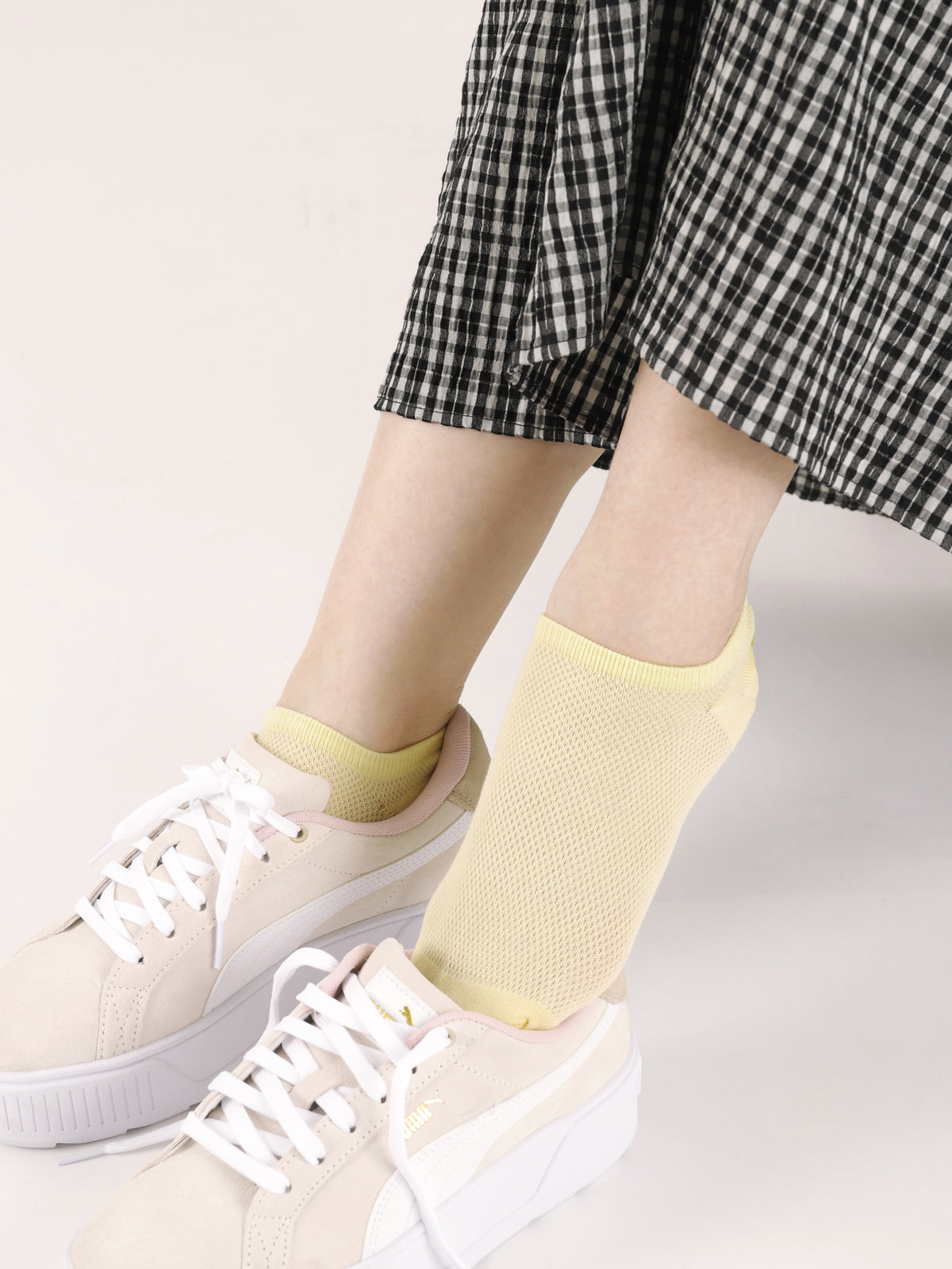 【3足1,485円】メッシュ無地スニーカー丈ソックス