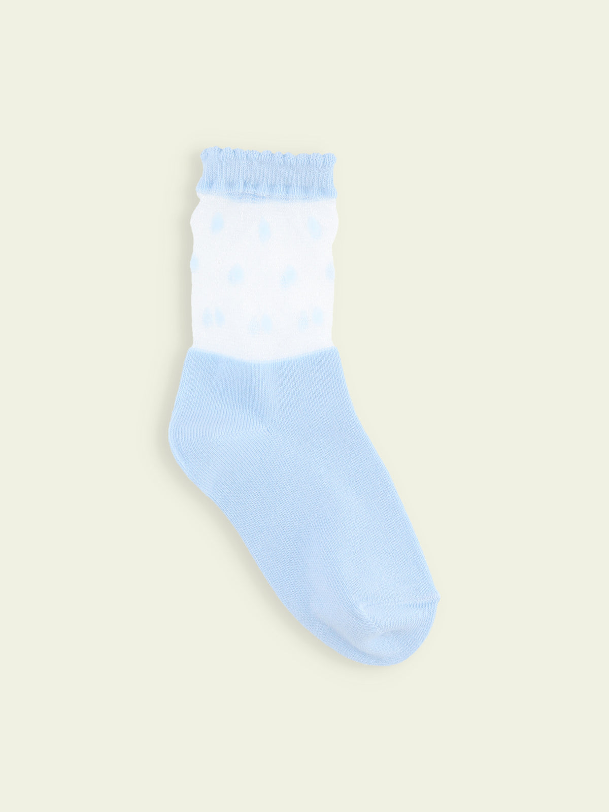 【3足1,485円】チュールドットショートソックス / 19-21cm - サックス