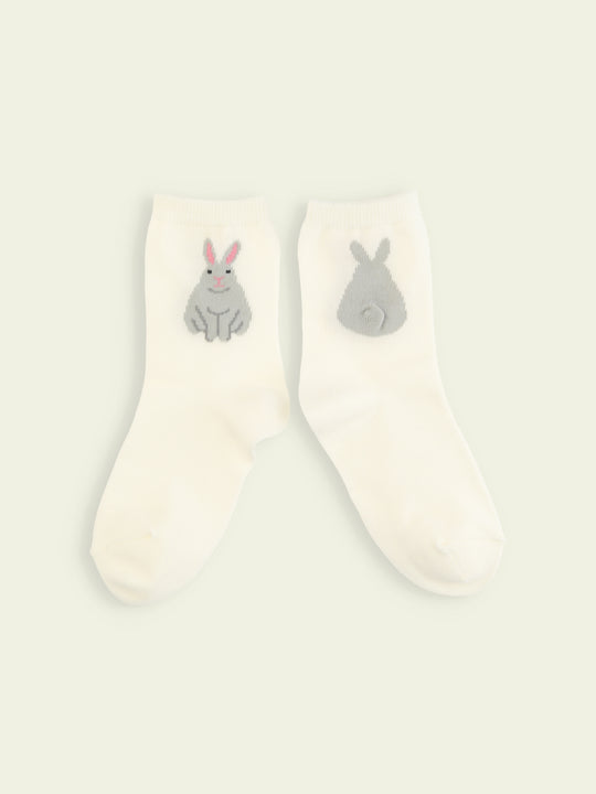 【3足1,485円】キッズ うさぎしっぽショートソックス / 16-18cm