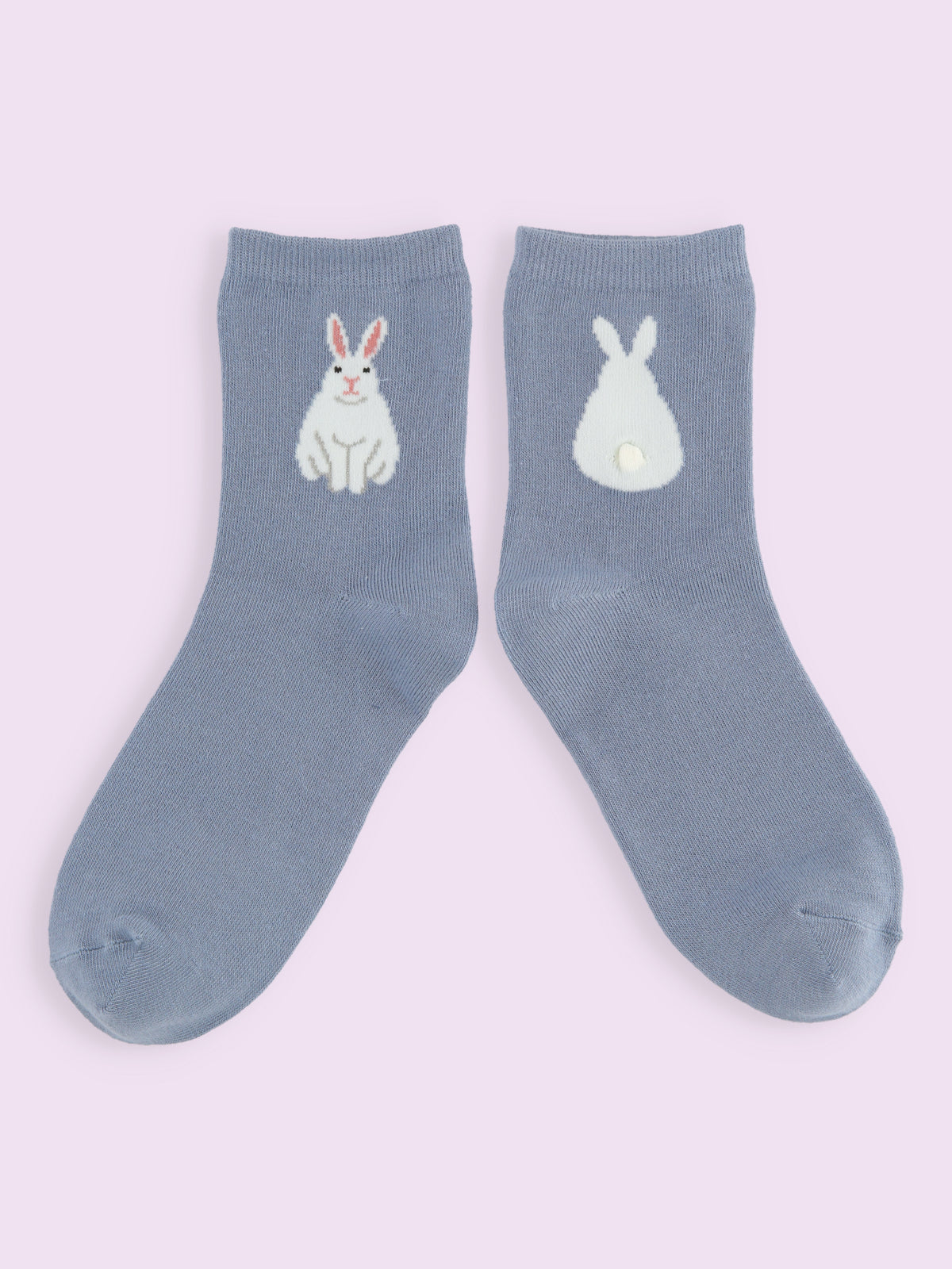 【3足1,485円】うさぎしっぽショートソックス - サックス