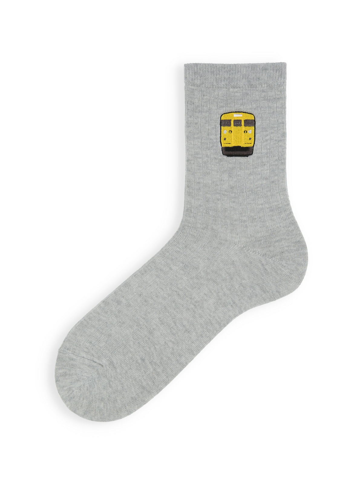 岡山限定 メンズ115系電車刺繍5×1リブ無地ソックス