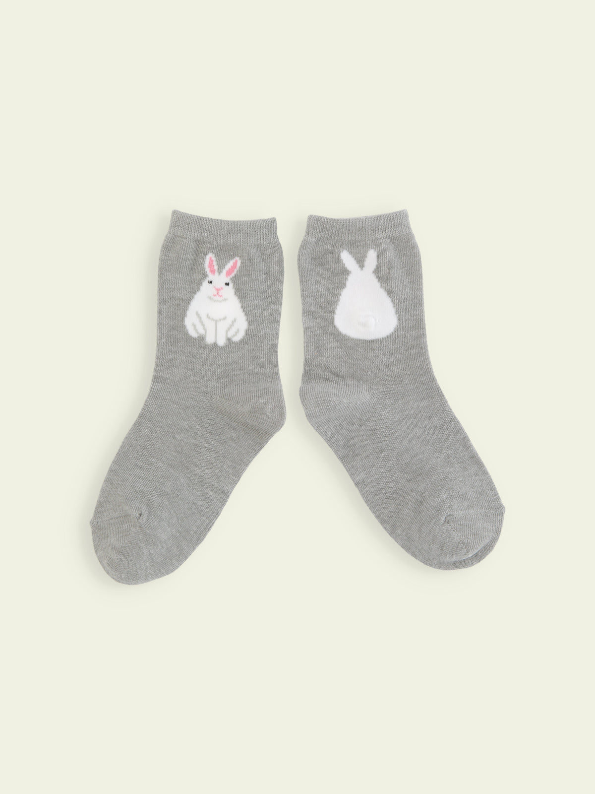 【3足1,485円】キッズ うさぎしっぽショートソックス / 13-15cm - グレー