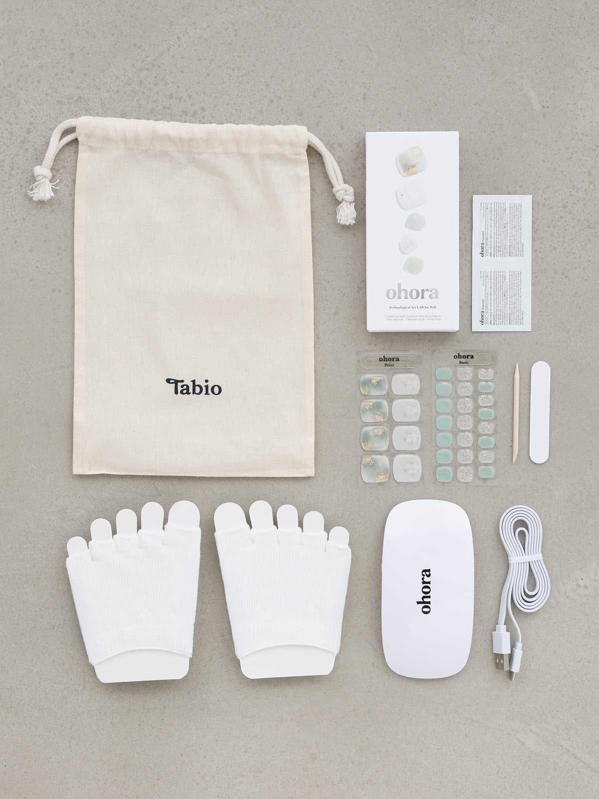 【通常価格より20％OFF】ohora(オホーラ)×靴下屋 WEB限定セット ＜ホワイト＞