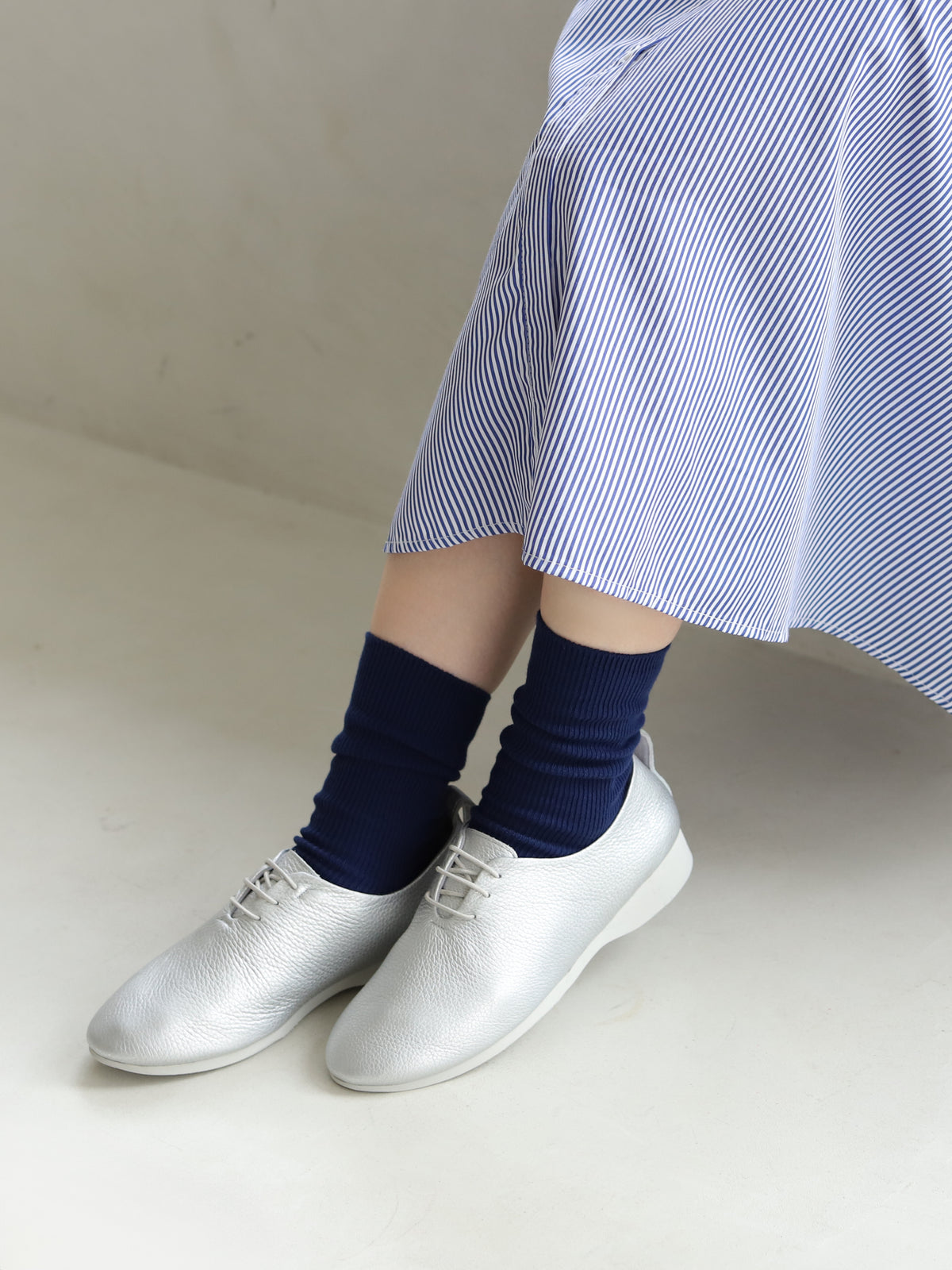 【WEB限定】細見えすっきりリブソックス - インクブルー