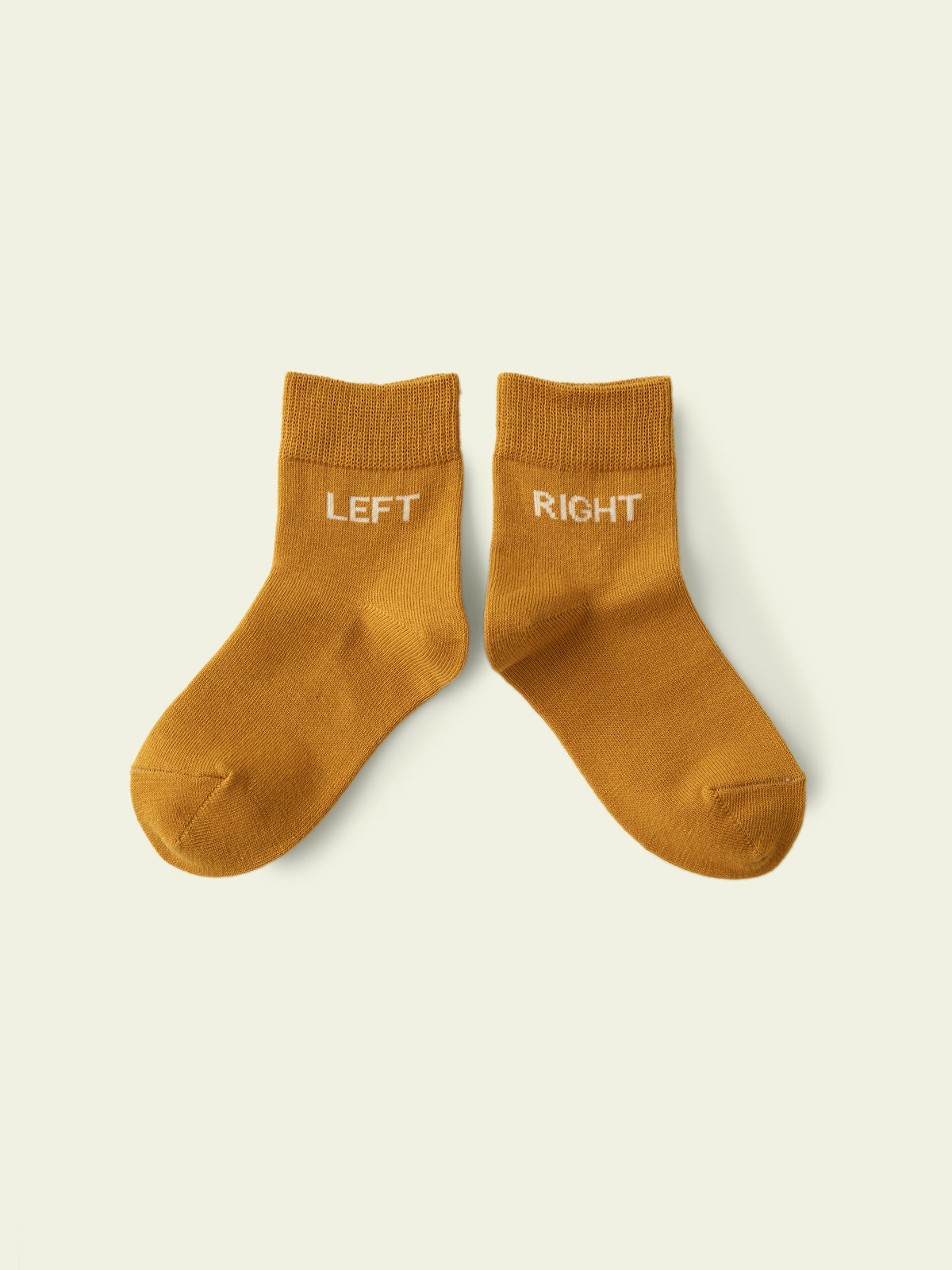 【3足1,485円】キッズ いろいろロゴソックス / 16-18cm - カラシ+RIGHT/LEFT