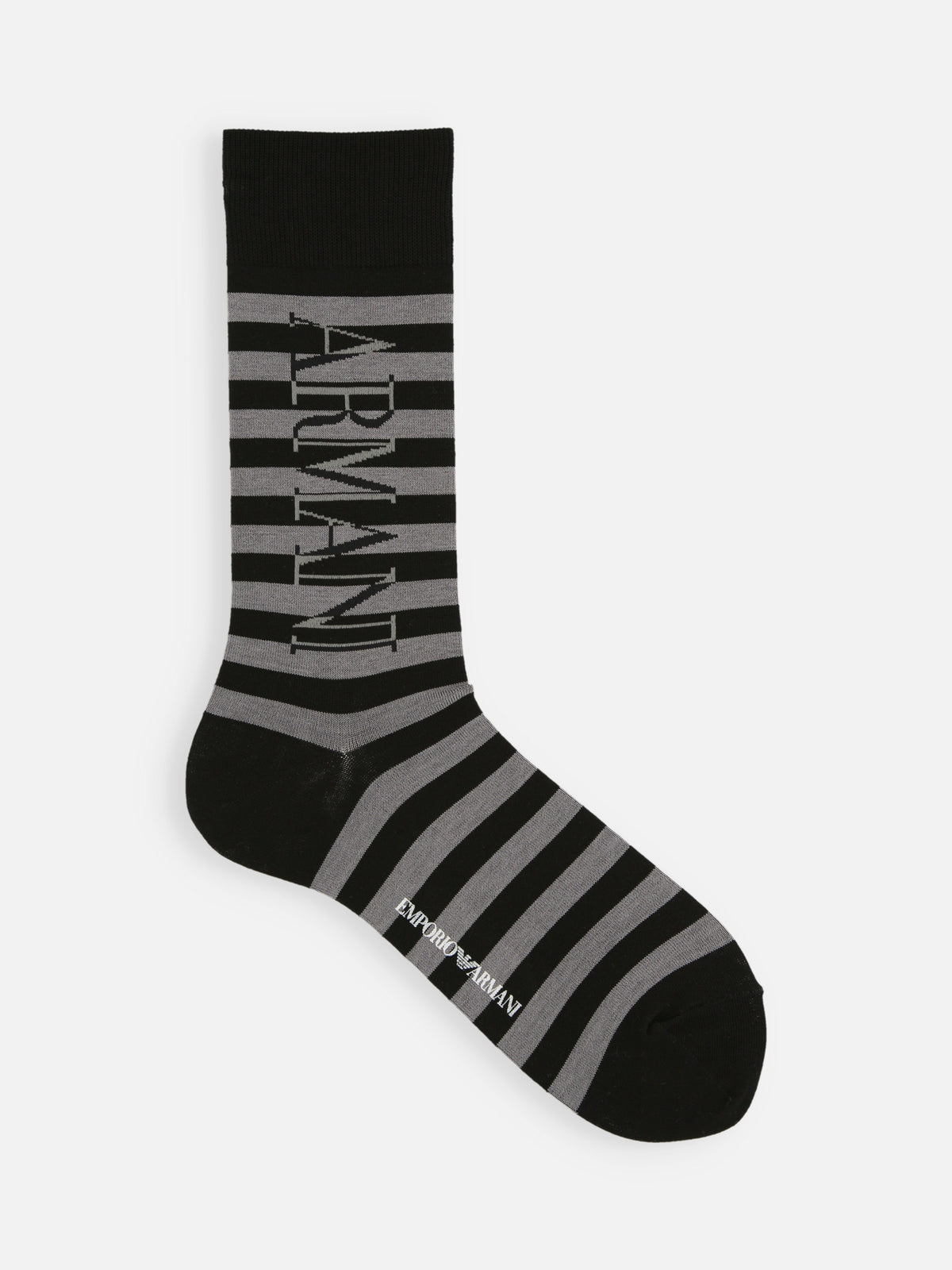【EMPORIO ARMANI】レイヤーロゴボーダークルー丈ソックス