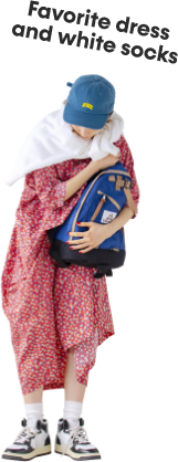 モデル女性と商品の画像